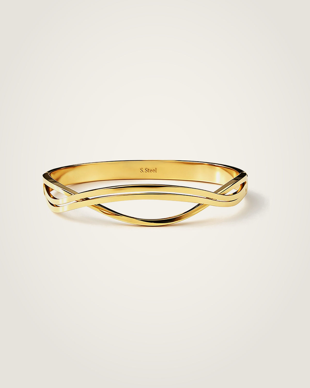 AYPARÉ Gekreuzter Armreif in Gold