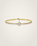 AYPARÉ Halo-Tennisarmband mit Mittelstein in Gold