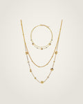 AYPARÉ Blüten-Set, Kette & Armband in Gold