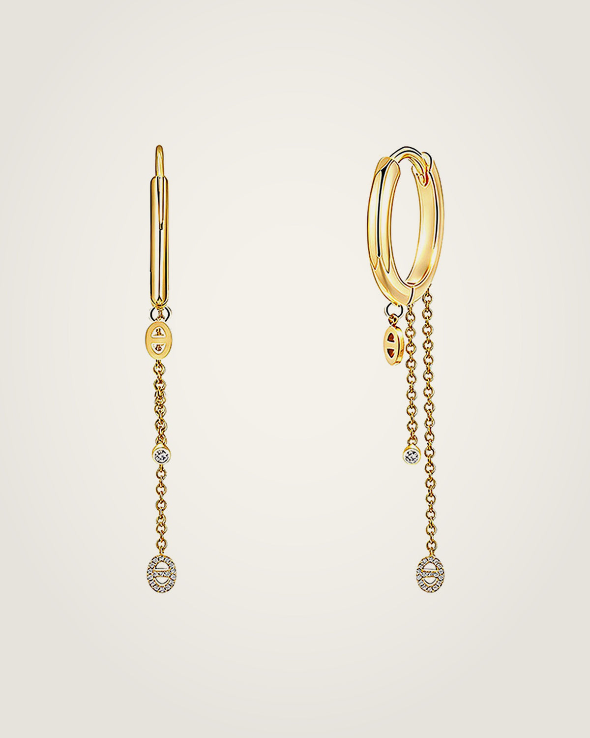 AYPARÉ Ketten-Creolen in Gold