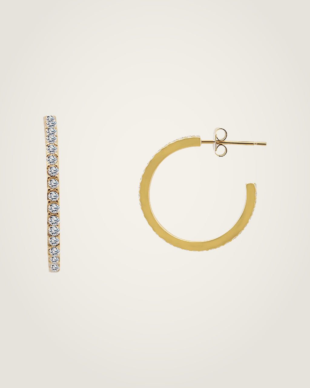 AYPARÉ Stein-Creolen 22 mm in Gold