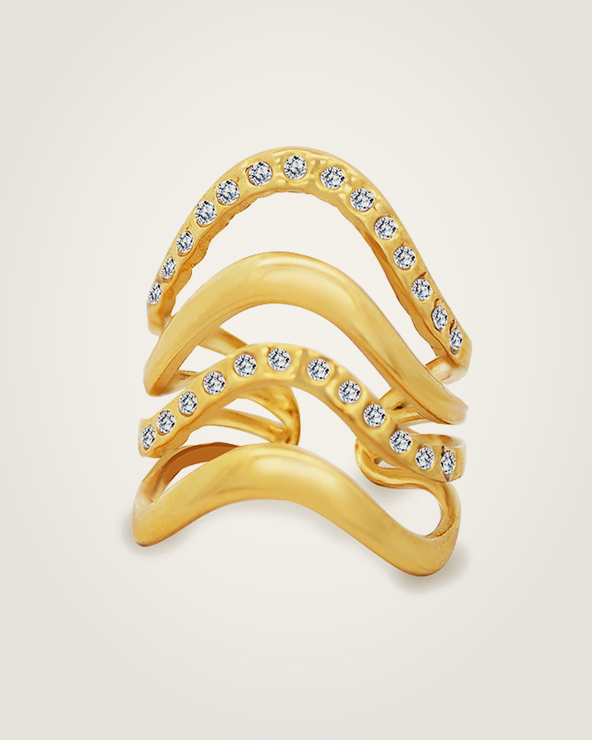 AYPARÉ Pavé-Wellenring in Gold