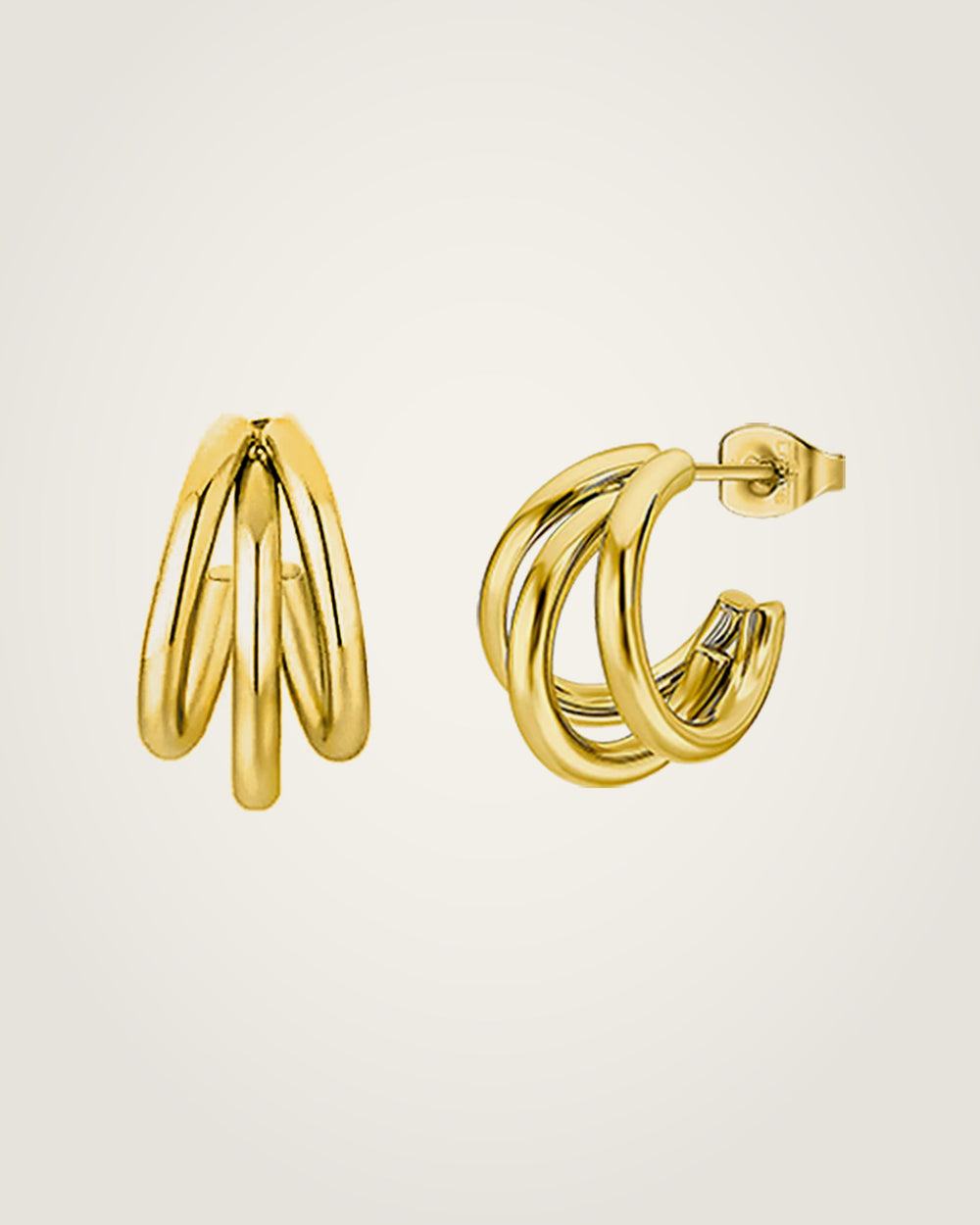 AYPARÉ Dreifach-Creolen in Gold